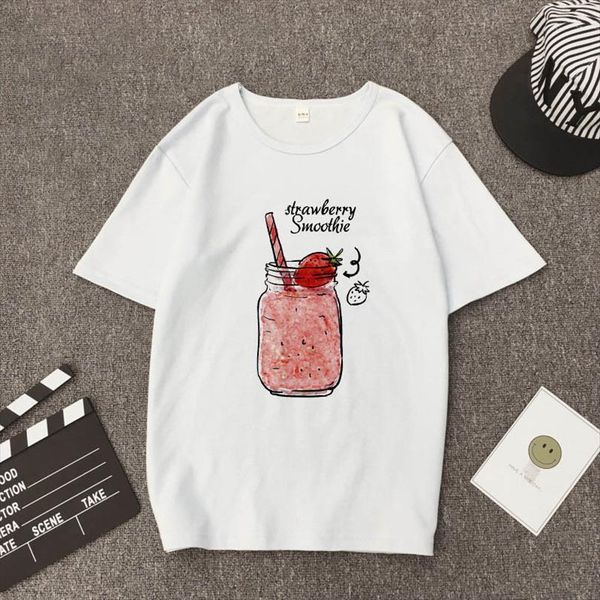 

cartoon peach juice and mens t shirt women womens aesthetic grunge harajuku cute kawaii summer casual funny, White;black