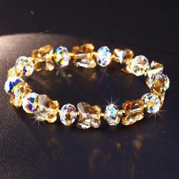 

beaded, strands creative diy artificial crystal butterfly bracelet jewelry female wholesale sweet designer charms for bracelets in bulk, Black