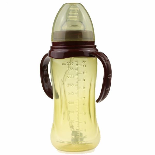 

water bottles 330ml baby feeding with handles infant born kids learn drinking nursing bottle juice training