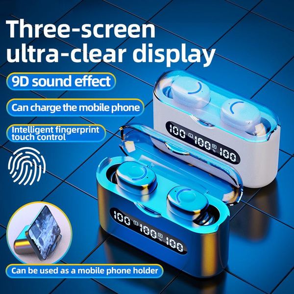 

headphones & earphones tws 5.2 bluetooth-compatible 2200mah charging box wireless headphone stereo sports waterproof earbud headsets with mi