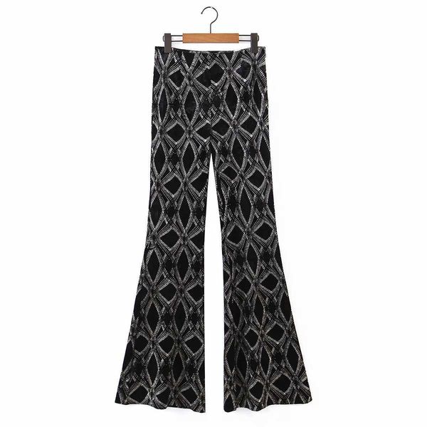 

autumn winter women velvet trousers hight-waist woman flare boot cut bell-bottomed pants pantalon femme mujer 210709, Black;white