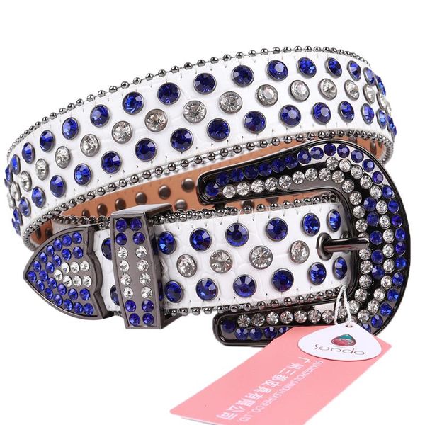 

belts white punk blue diamonds waist belt for men vintage leather designer strap removable buckle jeans waistband ceinture femme, Black;brown