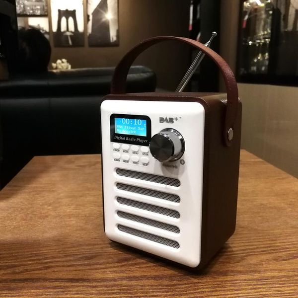 

radio dab audio retro handswood bluetooth usb portable rechargeable lcd display player stereo fm receiver digital