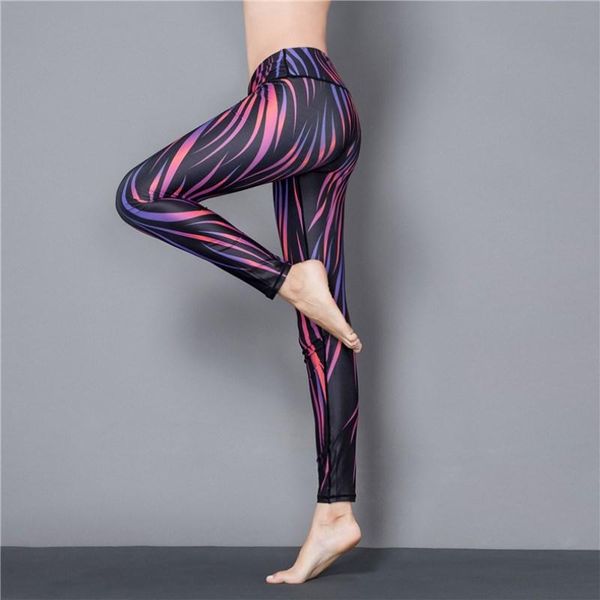 

sport yoga leggings print women gym mid waist fitness pants striped leggin for female 2021 spring wear outfit
