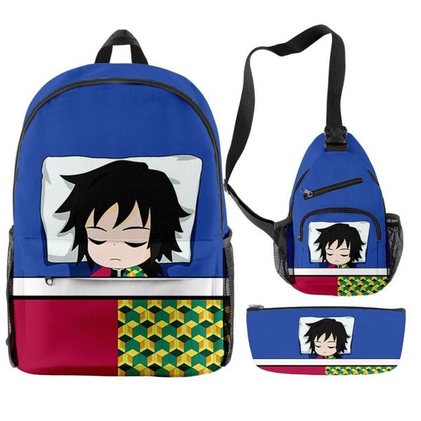 

backpack backpacks schools bags boys girls demon slayer kimetsu no yaiba tomioka giyuu mochila teenage cartoon cute kawaii cosplay
