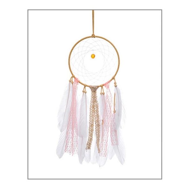 

decorative objects & figurines dream catcher handmade lace ribbons feathers ornament wall car hanging decor for party girls kids bedroom nur