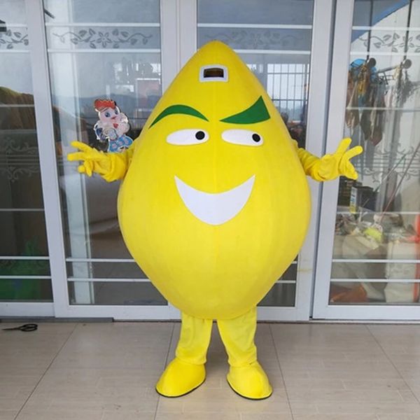 Halloween Lemon Mascot Traje de Alta Qualidade Cartoon Frutas Plush Anime Tema Caráter Adulto Tamanho Carnaval Carnaval Festa de Aniversário Festa Outfit