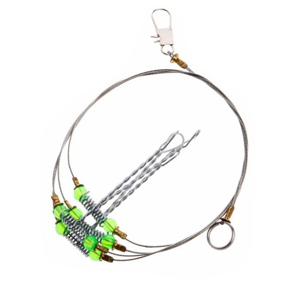 

5pcs fishing hooks anti-winding swivel string sea hook steel rigs wire leader fish hooks(4 wires)