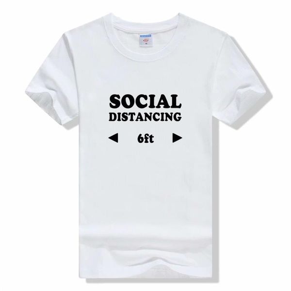 

men's t-shirts social distance letter print t shirt men women short sleeve o neck tshirt tee female clothes music t-shir, White;black