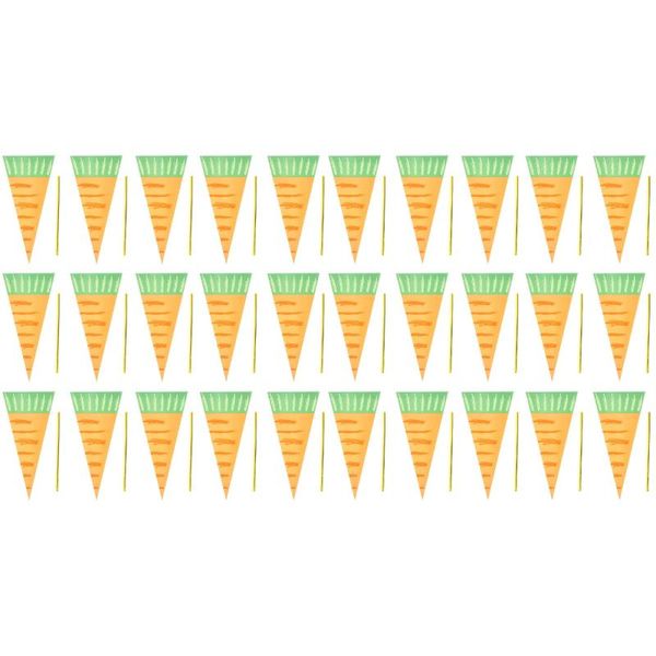 Confezione regalo 300 pezzi Sacchetto di caramelle a forma di cono di carota Sacchetti di dolcetti a triangolo Bomboniere per violoncello in plastica Imballaggi alimentari Forniture per feste