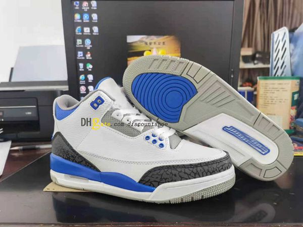 

3 racer blue basketball shoes mens 3s cool grey 2021 sneakers
