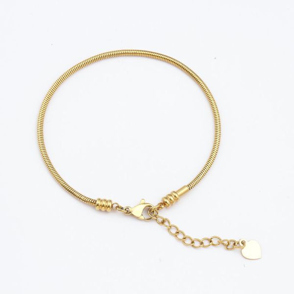 

titanium plated 18k gold snake bone chain women's jewelry stainless steel bracelet jewelry, Black