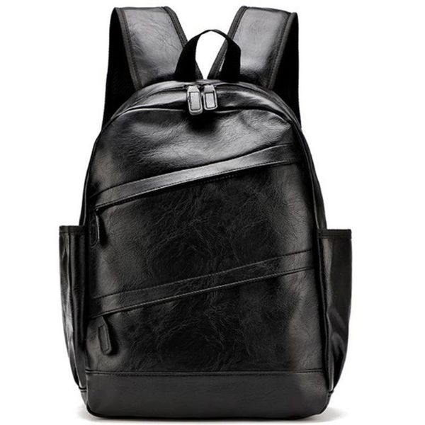 

outdoor bags college wind simple versatile backpack pu leather men's travel fashion casual