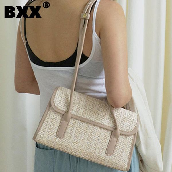 

evening bags [bxx] vintage straw weave for women 2021 summer shoulder bag handbags trending luxury beach travel hand hu468