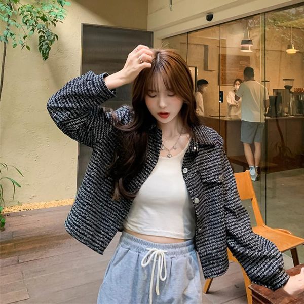 

women's jackets long-sleeved short letter jacket, Black;brown