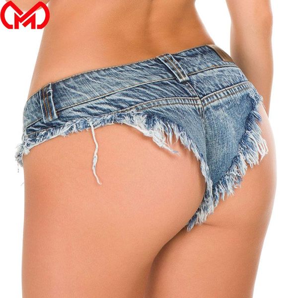 Sexy Tassel Tassel Low Riseado cintura curta jeans jeans shorts vintage micro mini clube desgaste plus size color f3 feminino