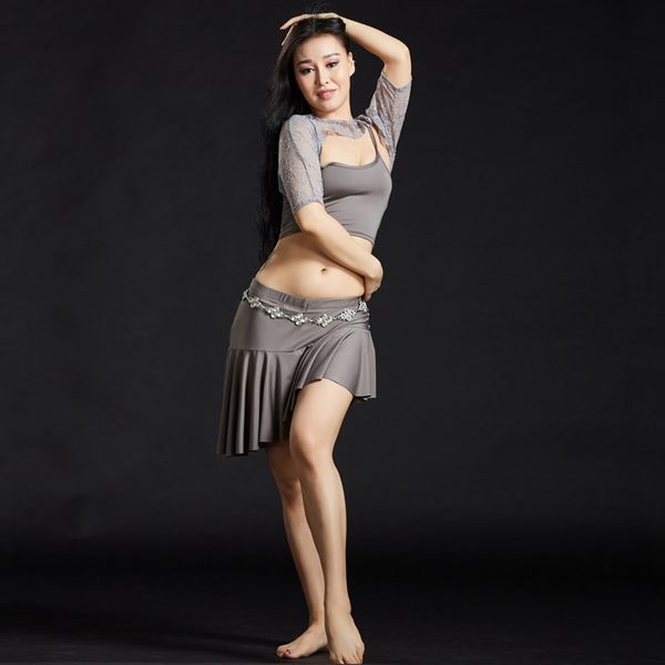 

belly dance clothes dance outfits 3pcs and skirt jacket modal costume women wear for bellydance, Black;red