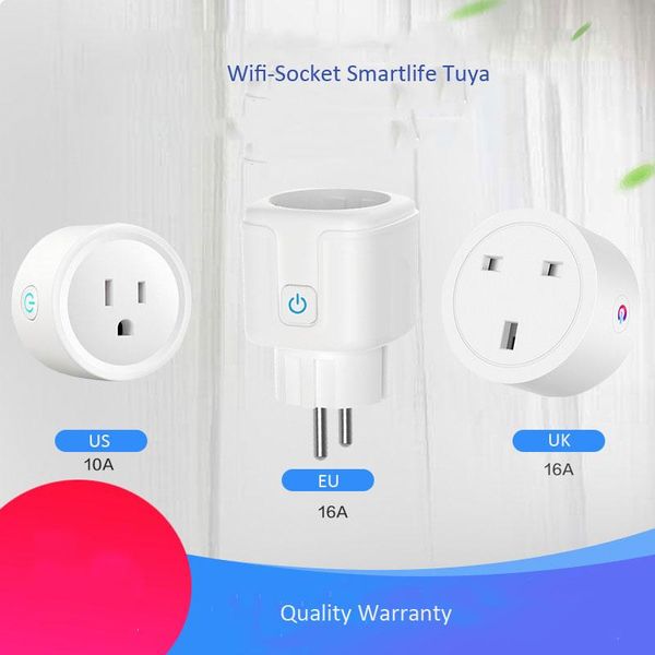 

smart power plugs wifi plug tuya wall socket uk us eu for alexa google home charger