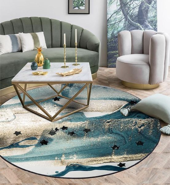 

carpets watercolor blue-green abstract metal wind round large living room rug bedroom carpet home non-slip mat decor