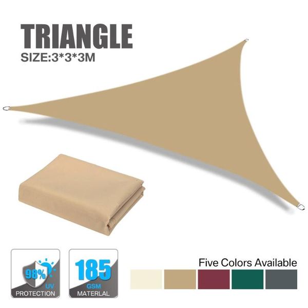 

waterproof garden sun shade sail canopy in ivory 98% uv block (3x3x3m triangle) tents and shelters