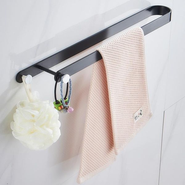 

towel racks wall mounted u-shape rack space aluminum holder hook hanging bar shelf for bathroom organizer kitchen storage