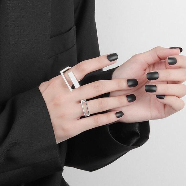 

cluster rings kofsac occident chic geometric ring for women silver color jewelry fashion simple hyperbole lady finger gifts daily wear, Golden;silver