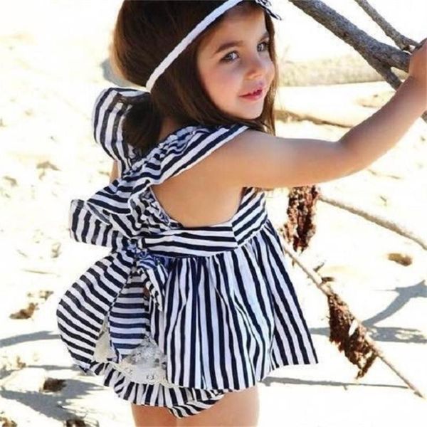 

clothing sets 2021 summer baby girl clothes born dress + pant suit fashion stripe girls blouse panties 70 80 90 100, White