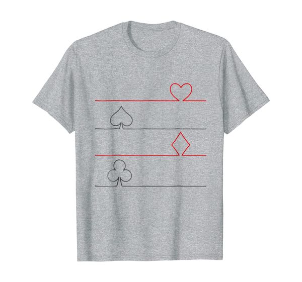 

poker cards t-shirt - hearts, spades, diamonds, clubs, White;black