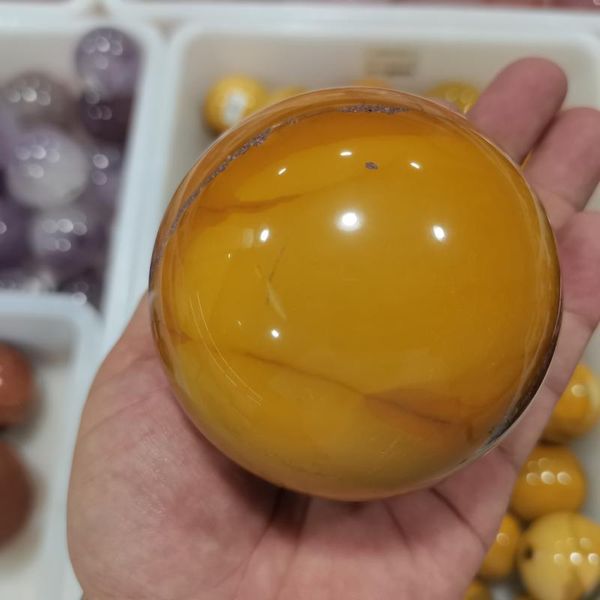 

decorative objects & figurines 80 mm natural egg yellowstone quartz ball crystal picture stone charms home decor mookaite sphere aesthetic r