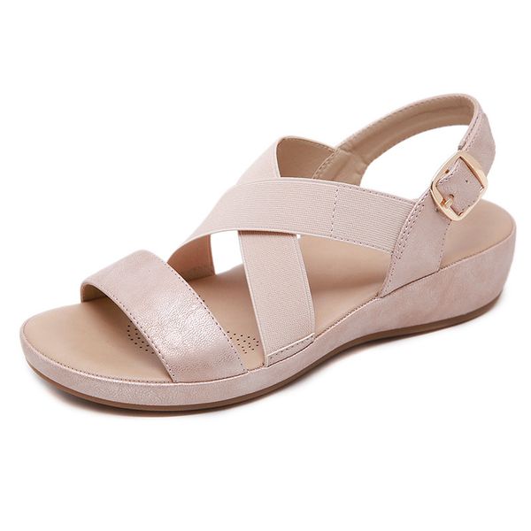 

2021 sandals women summer shoes soft holiday women beach sandals laides wedges sandals plus size 42 a2120 y0305, Black