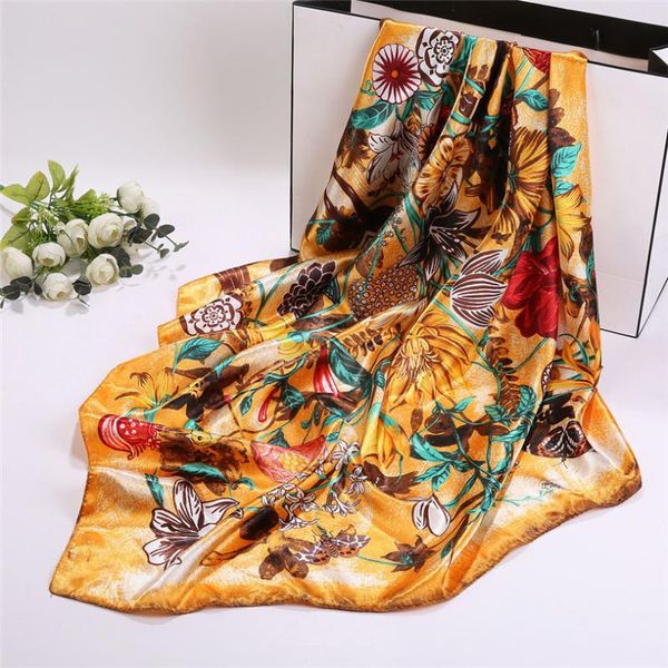 

scarves silk scarf women scarfs square sjaal schal autumn hijab satin spring hair gifts cachecol wape mousseline j30, Blue;gray