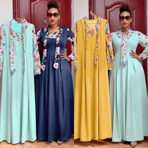 

2021evening dresses for women plus size african print maxi dress muslim fashion abaya boho gown 2021 spring summer lady clothing, Red