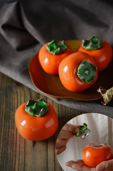 

storage bottles & jars ceramic persimmon fruit shape jars, jars.cookie jar dried