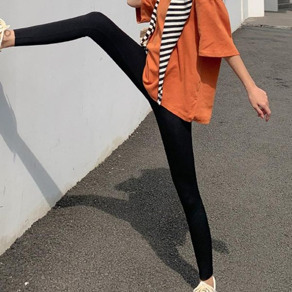 

women's leggings women sharkskin black thin workout stretch fitness skinny legs slimming sport