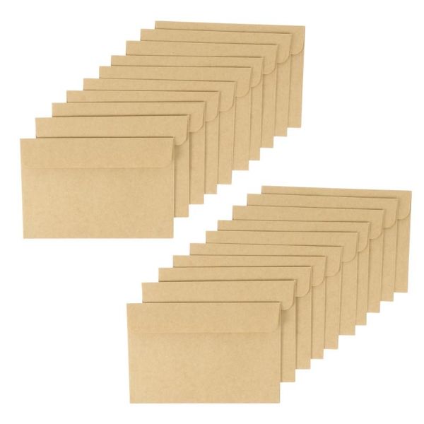 

50pcs non-printed kraft paper envelopes plain color blank retro gift wrap