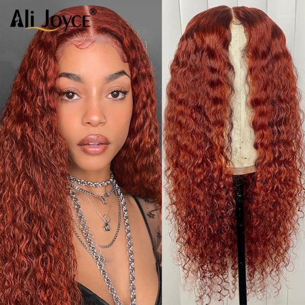 

deep curly wig for black women 13Ã1 lace baby hair t part swiss brown orange remy brazilian human wigs1, Black;brown