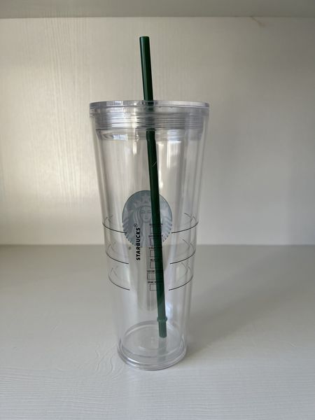 

24oz starbucks mermaid mug tumblers transparent double-layer plastic reusable cup with lid and straw7326518
