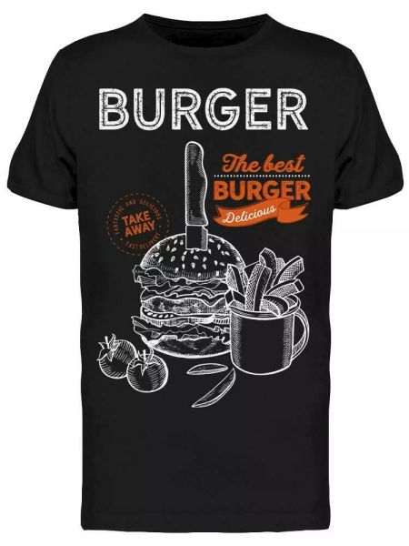 

Burger Vintage Restaurant Tee Men's -Image by Shutterstock, White;black