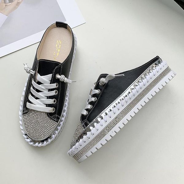 

fashion women comfy slip-on flat loafers ladies casual walking shoes outdoor home female sneakers footwear 43 zapatos mujer slippers, Black