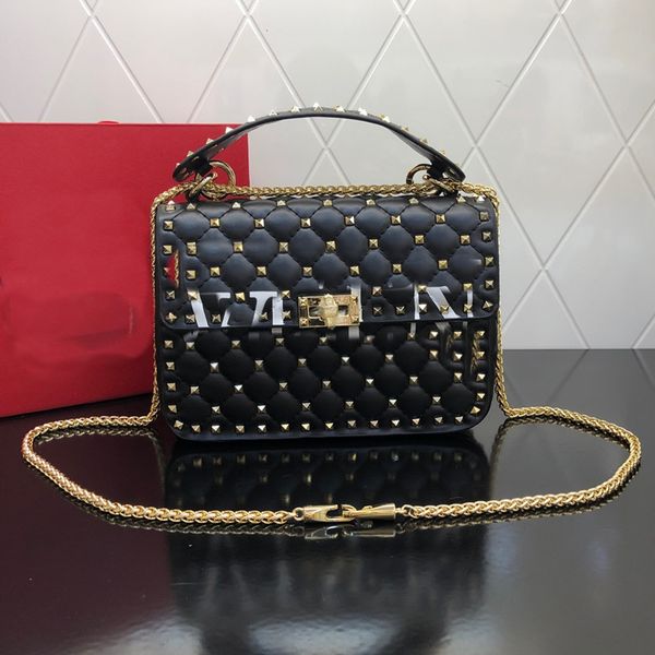 

2021 rivet sheet leather luxury designer cross chain shoulder bag lady handbag stewardess bag
