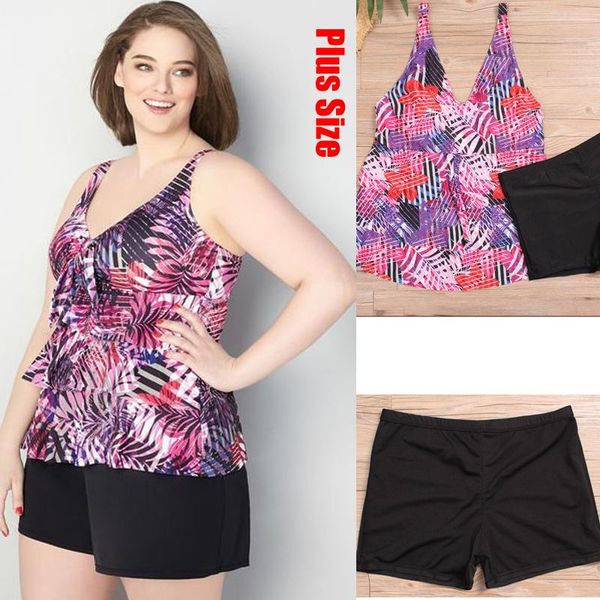 

one-piece suits 2022 large size print 5xl summer beach wear plus bodysuits push up tankini two piece swimwear vintage skirt women's