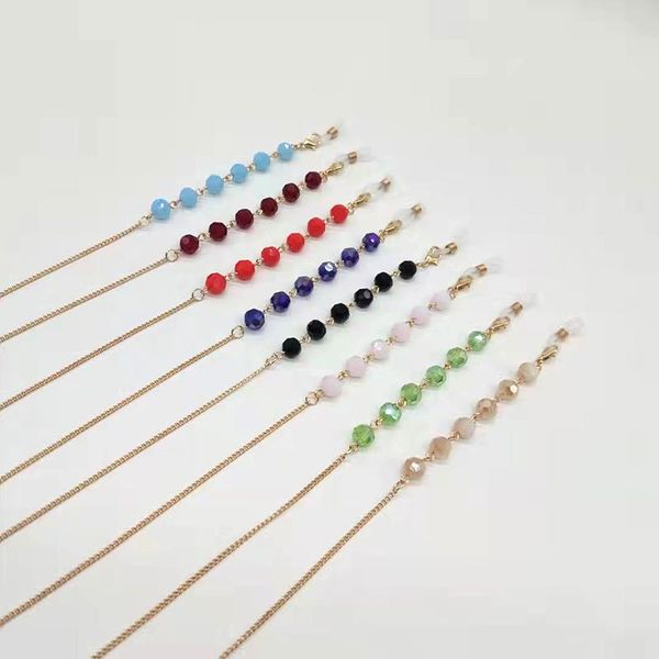 

sunglasses frames fashion eyeglasses chain prettify color crystal bead for women necklace bracelet eyewear retainer, Silver