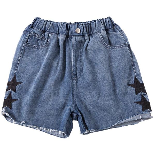 

shorts girls summer denim big children foreign style outer wear all-match pants casual loose, Black