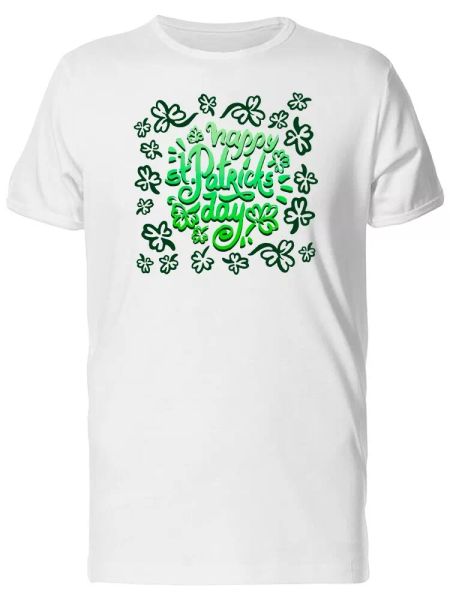 

clover pattern st patricks men's tee -image by shutterstock, White;black