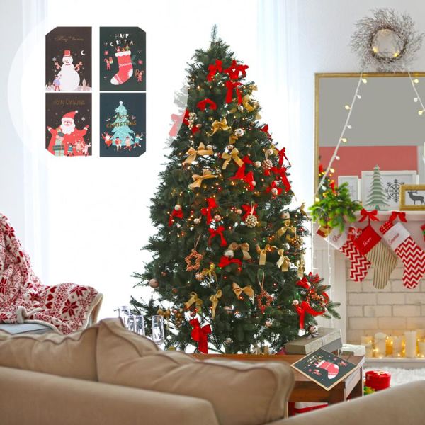 

greeting cards 12pcs cartoon santa claus merry christmas paper blessing