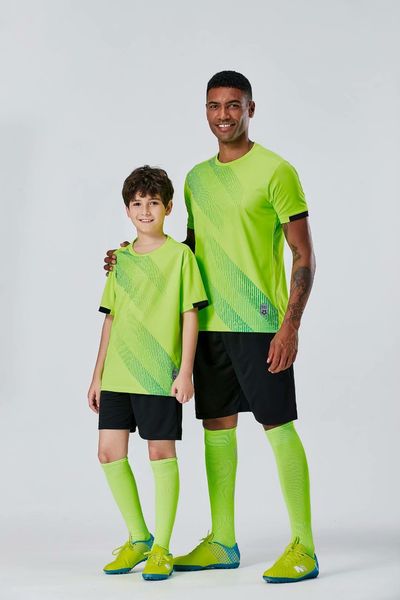 

#0109 football uniform men+kids soccer jersey printing team custom track and field sports short-sleeved shirt, Black;yellow