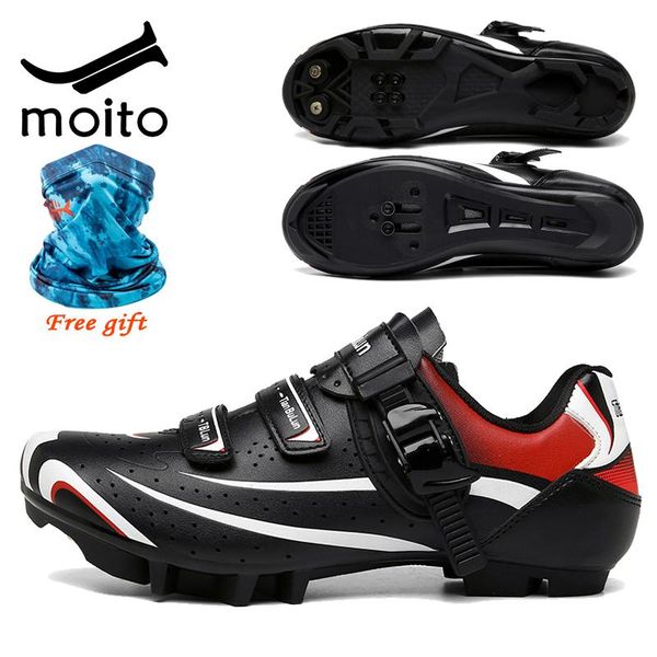 

mechanical style cycling shoes sapatilha ciclismo mtb self-locking road bicycle for competition light sneakers footwear, Black