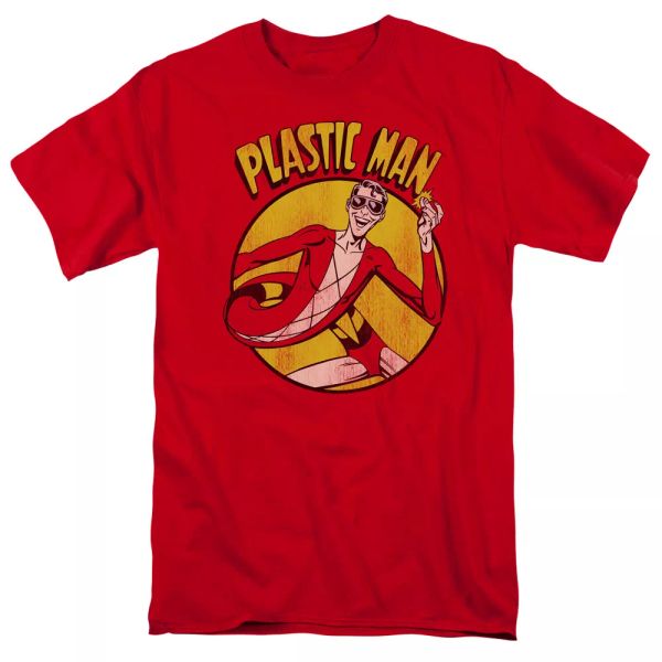

plastic man "red" color t-shirt dc comics sizes s-3x new, White;black