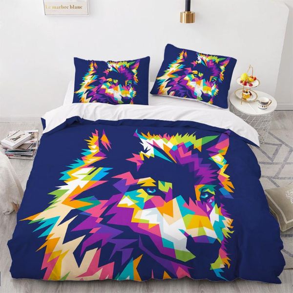 

bedding sets animal set 3d gray quilt cover wolf linens bed and pillow slips full double single twin  king size