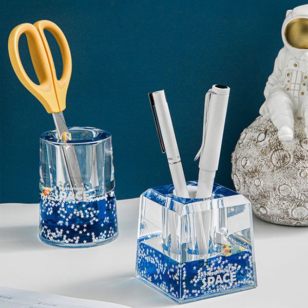

desk organizer pen holder gift box makeup pencil stationery holder creative art fluid decor ornaments school office accessories
